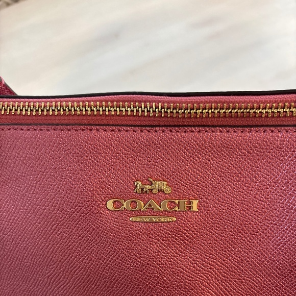Coach Pink Leather Tote with Gold Hardware - Picture 3 of 15
